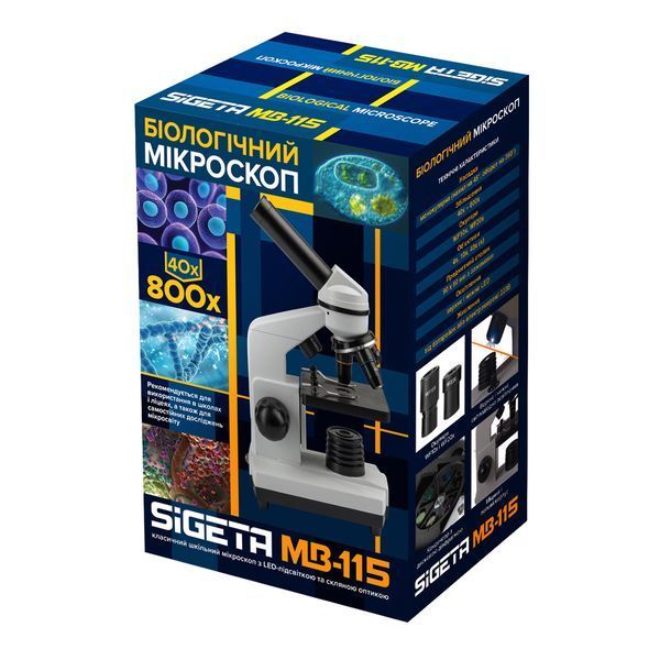 Мікроскоп SIGETA MB-115 40x-800x LED Mono B5068 фото