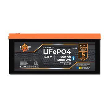 Акумулятор LP LiFePO4 12,8V - 460 Ah (5888Wh) (BMS 200A/200А) пластик Smart BT (Безкоштовна доставка) LP40462 фото