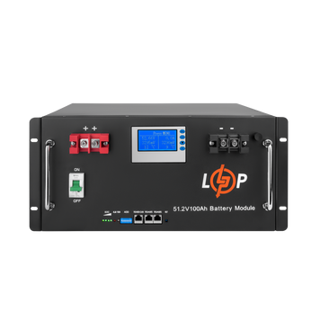 Акумулятор LP LiFePO4 48V (51,2V) - 100 Ah (5120Wh) (Smart BMS 100A) з LCD RM (Безкоштовна доставка) LP20330 фото