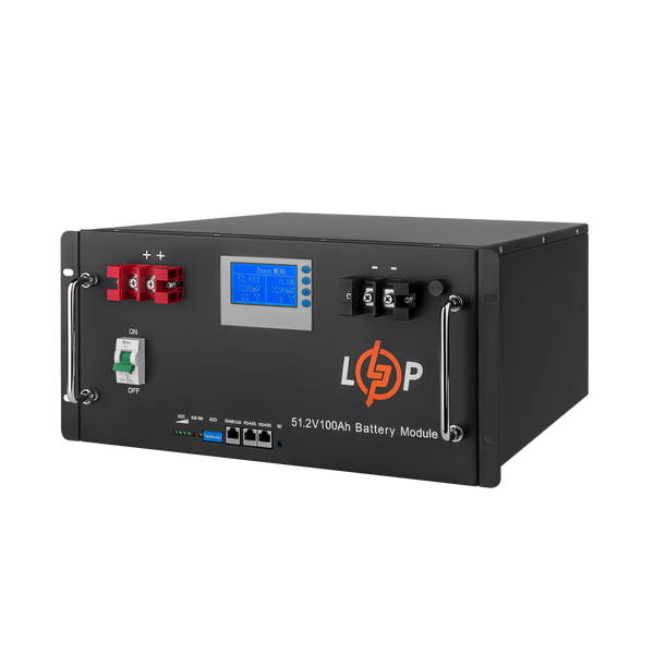 Акумулятор LP LiFePO4 48V (51,2V) - 100 Ah (5120Wh) (Smart BMS 100A) з LCD RM (Безкоштовна доставка) LP20330 фото