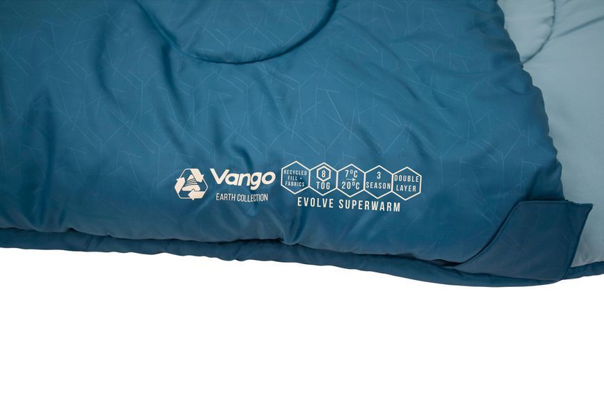 Спальний мішок Vango Evolve Superwarm Single/+2&deg;C Moroccan Blue Left (SBREVOLVEM23TJ8) 929158 фото