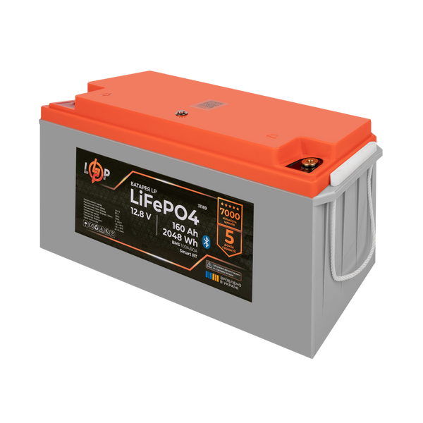 Акумулятор LP LiFePO4 12,8V - 160 Ah (2048Wh) (BMS 100A/80А) пластик Smart BT (Безкоштовна доставка) LP31169 фото