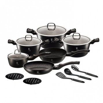 Набір посуду 15 предметів Berlinger Haus Black Silver Collection (BH-6155) BH-6155 фото