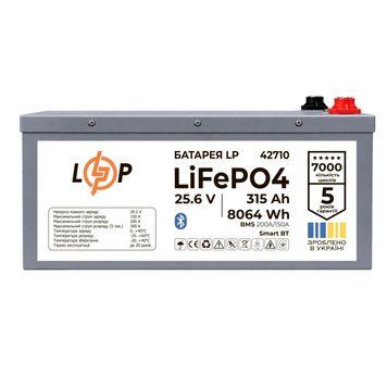Акумулятор LP LiFePO4 25,6V - 315 Ah (8064Wh) (BMS 200A/150А) метал Smart BT (41224) (Безкоштовна доставка) LP42710 фото