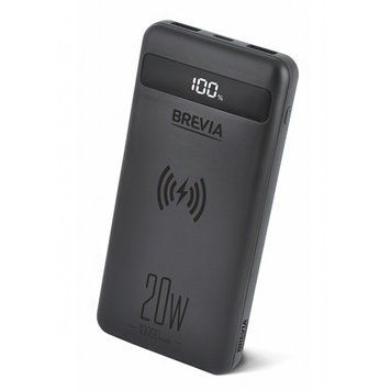Повербанк (Power Bank) Brevia 10000mAh 20W Wireless Qi10W Li-Pol, LCD L45118 фото