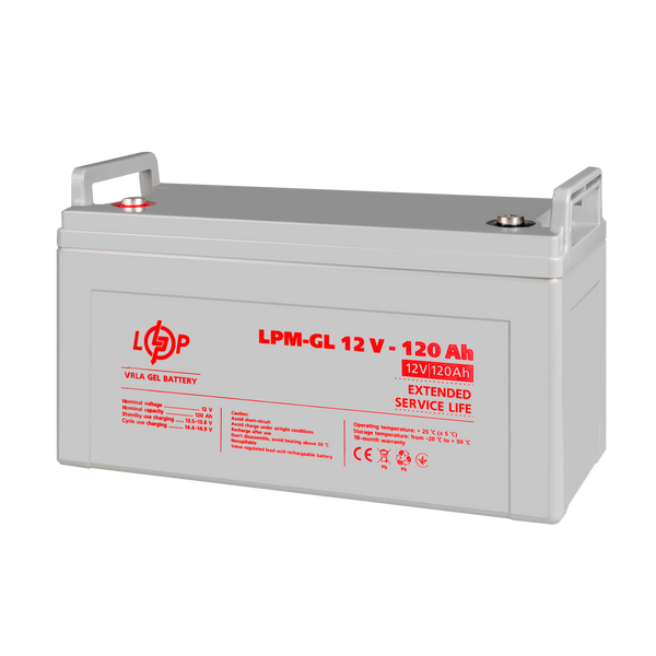 Акумулятор гелевий LPM-GL 12V - 120 Ah LP3870 фото