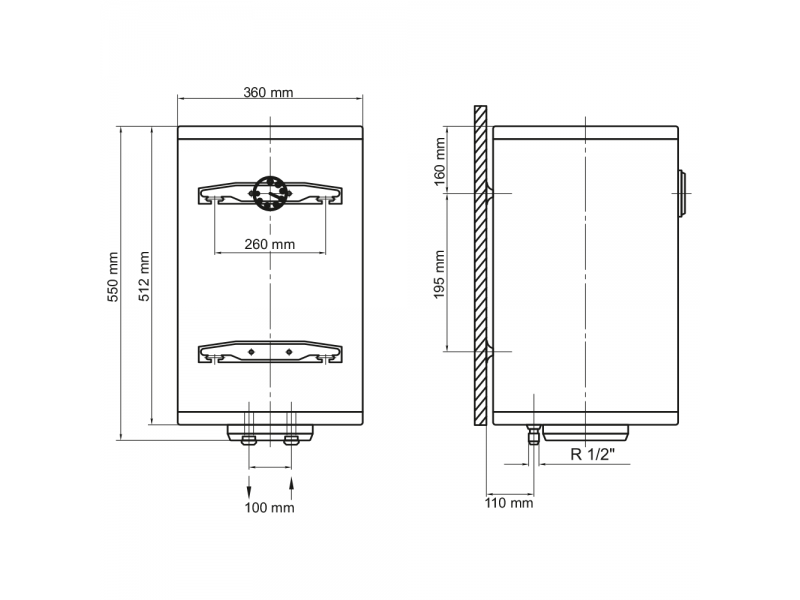 Водонагрівач Arti WHV Slim Dry 30L/2 (Сухий тен) 602236 фото